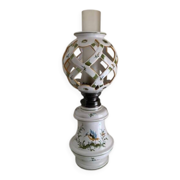 Lampe en faïence Moustier