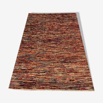 Tapis en laine à rayures multicolore