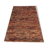 Tapis en laine à rayures multicolore