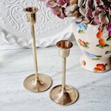 Duo of brass candlesticks