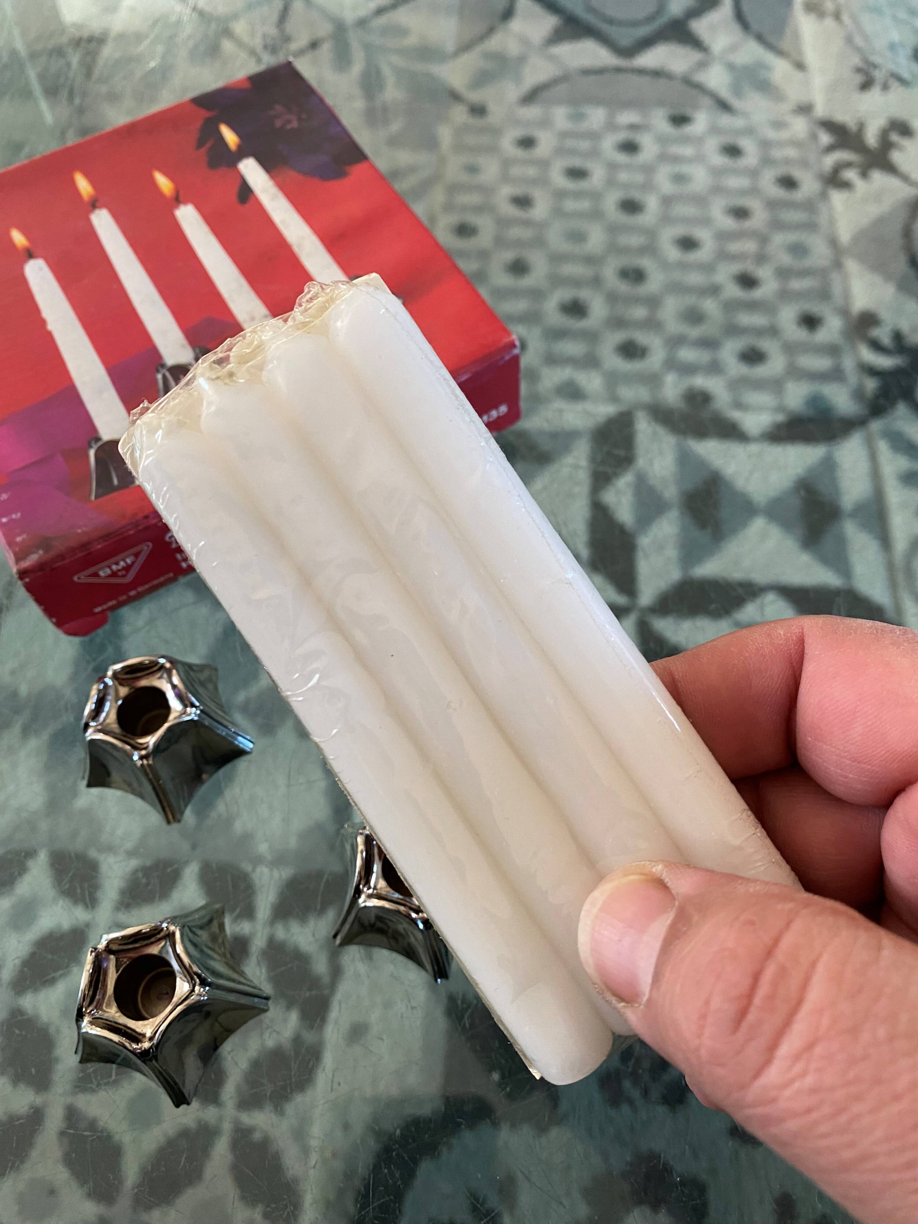 Set of 4 Minileuchter candlesticks BMF style Nagel vintage 1970