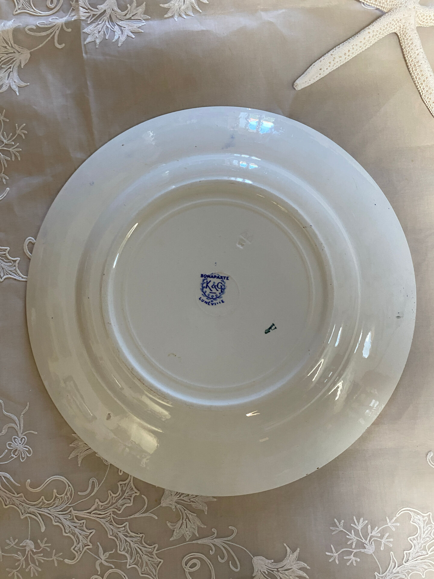 Round ironstone plate model Bonaparte KG Lunéville
