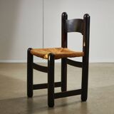 Chaise rustique en osier avec cadre en bois massif, 2 pièces