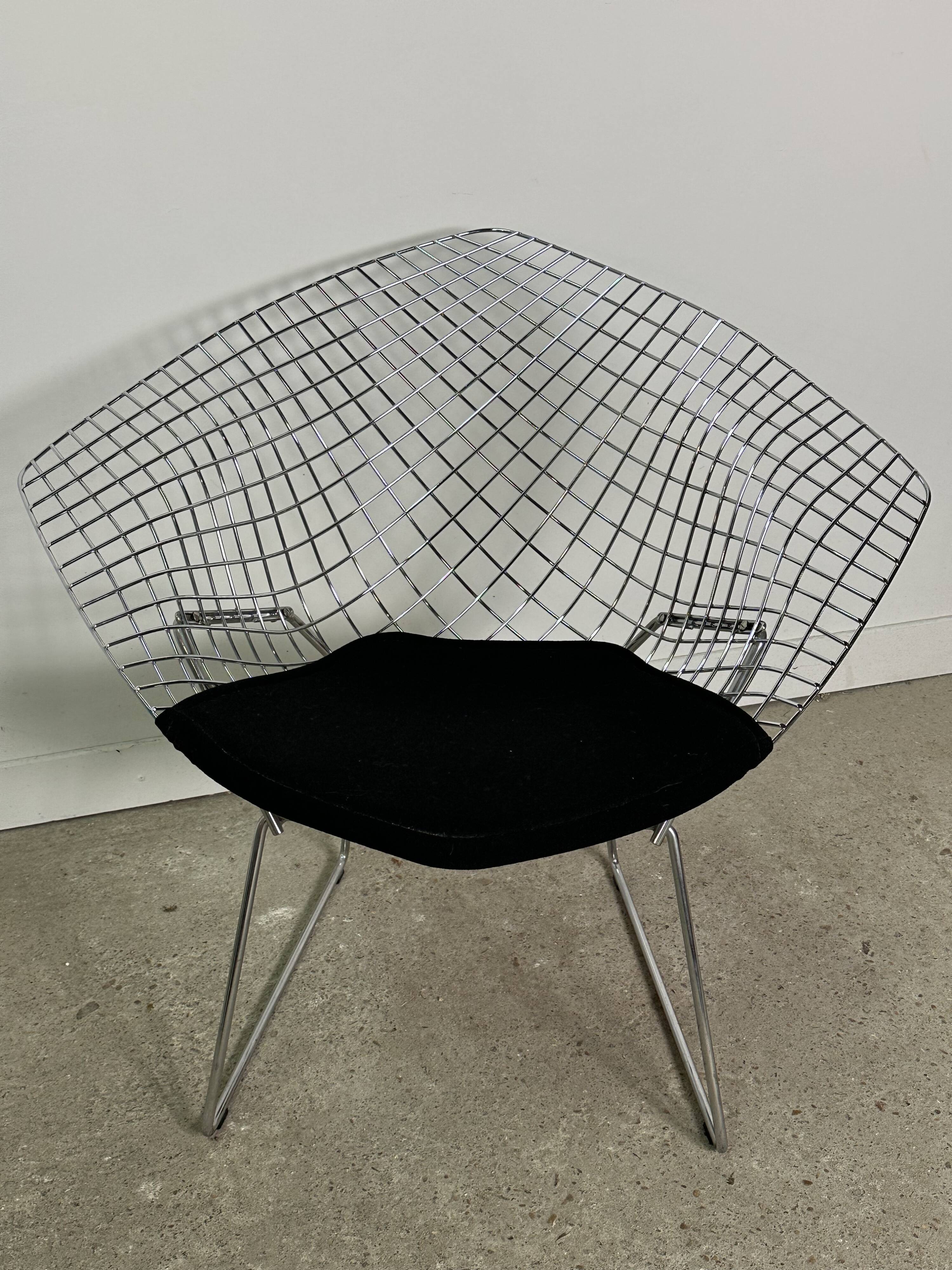 Diamond Bertoia armchair in chrome metal vintage 80
