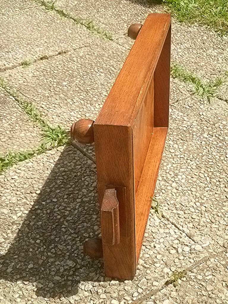 Solid wood service tray, vintage