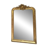 Mirror 153/101cm Louis-Philippe with pediment and pearl gold leaf.