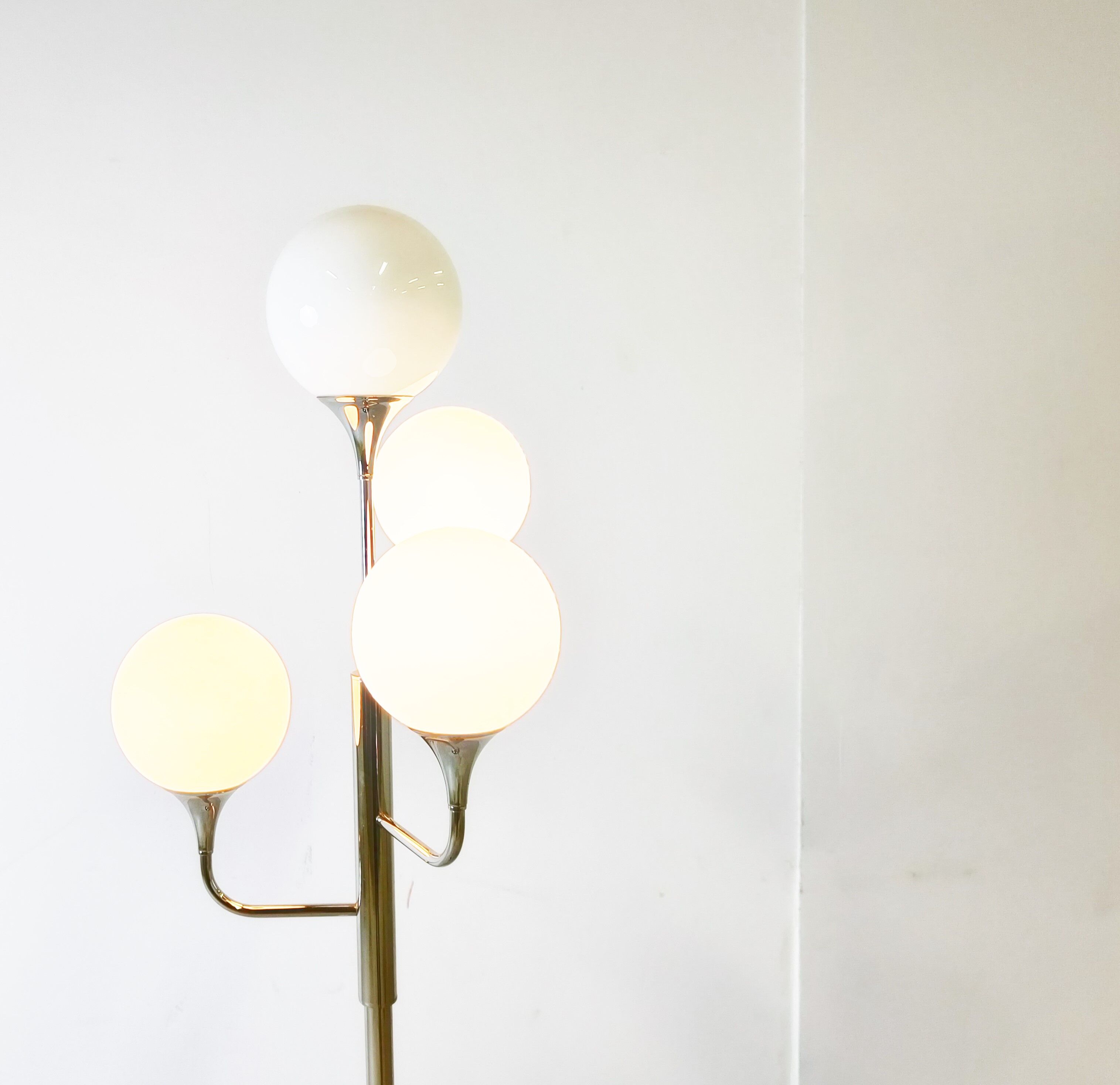 Vintage chrome Sciolari floor lamp, 1970s, Italy