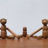 Danish mid-century wooden monkeys, set of 3