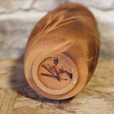 Partially glazed ceramic vase