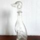 Dachshund dog carafe, Empoli glass, Italy 1960