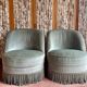 Old sky blue toad armchairs