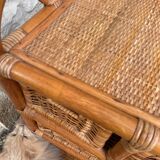 Vintage rattan chest of drawers