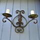 Art Deco Wrought Iron Wall Sconces: French Tole Twin Arm Lights