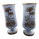 Pair of 19th century opaline crystal and gold vases