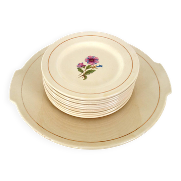 Gien vintage dessert service for 12 people