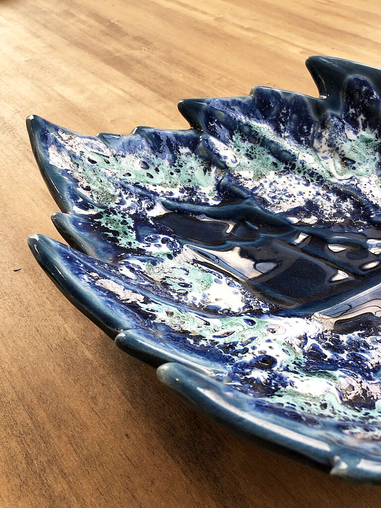Vallauris blue ceramic sheet dish