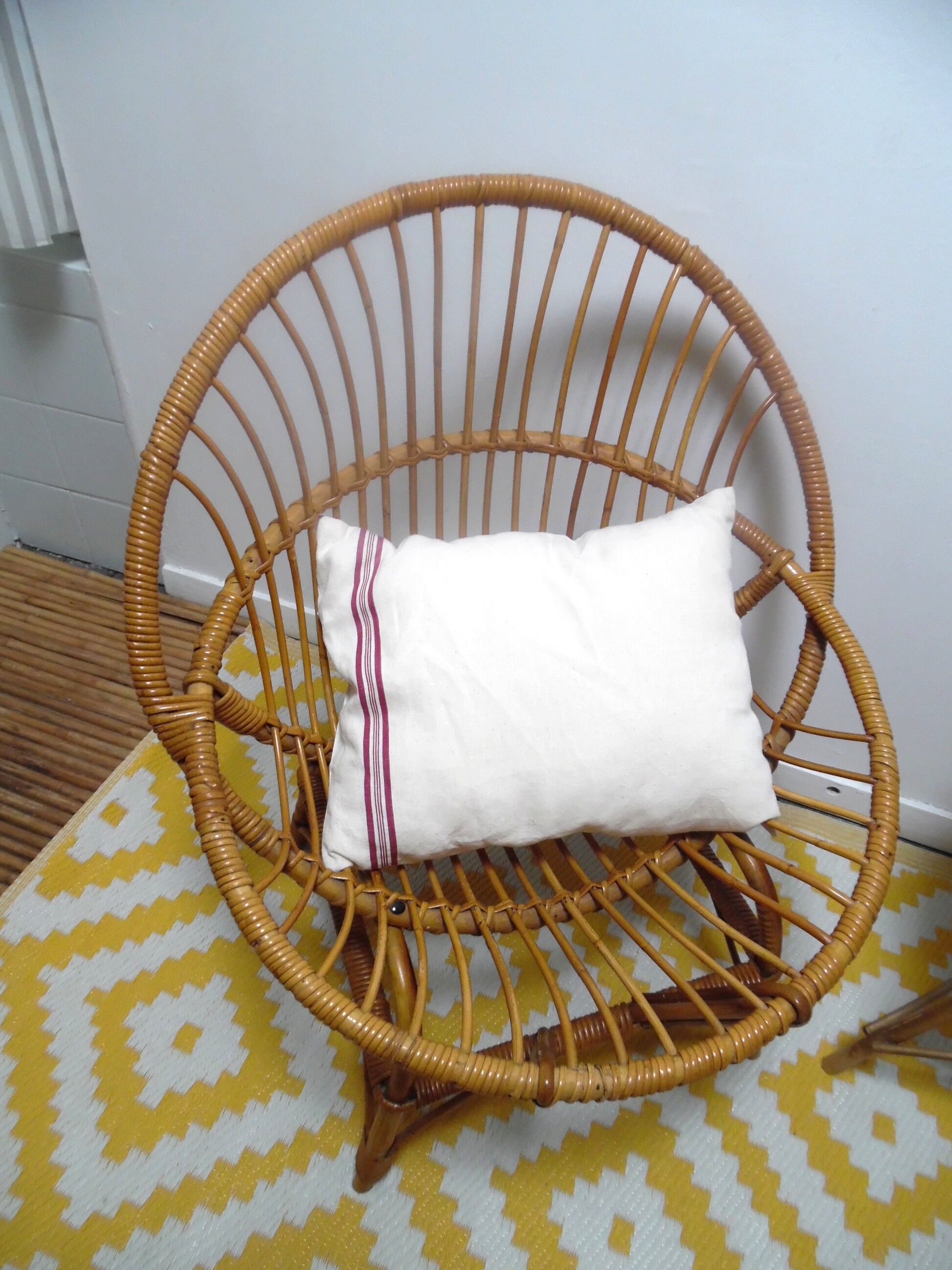 Beige linen cushion