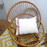 Coussin   en lin beige