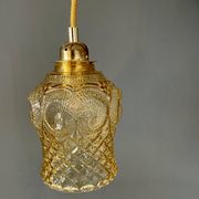 Bladeuse tulipe vintage en verre ambré