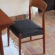 4 vintage Scandinavian chairs in teak and blue fabric - Model 26 by Henning Kjærnulf