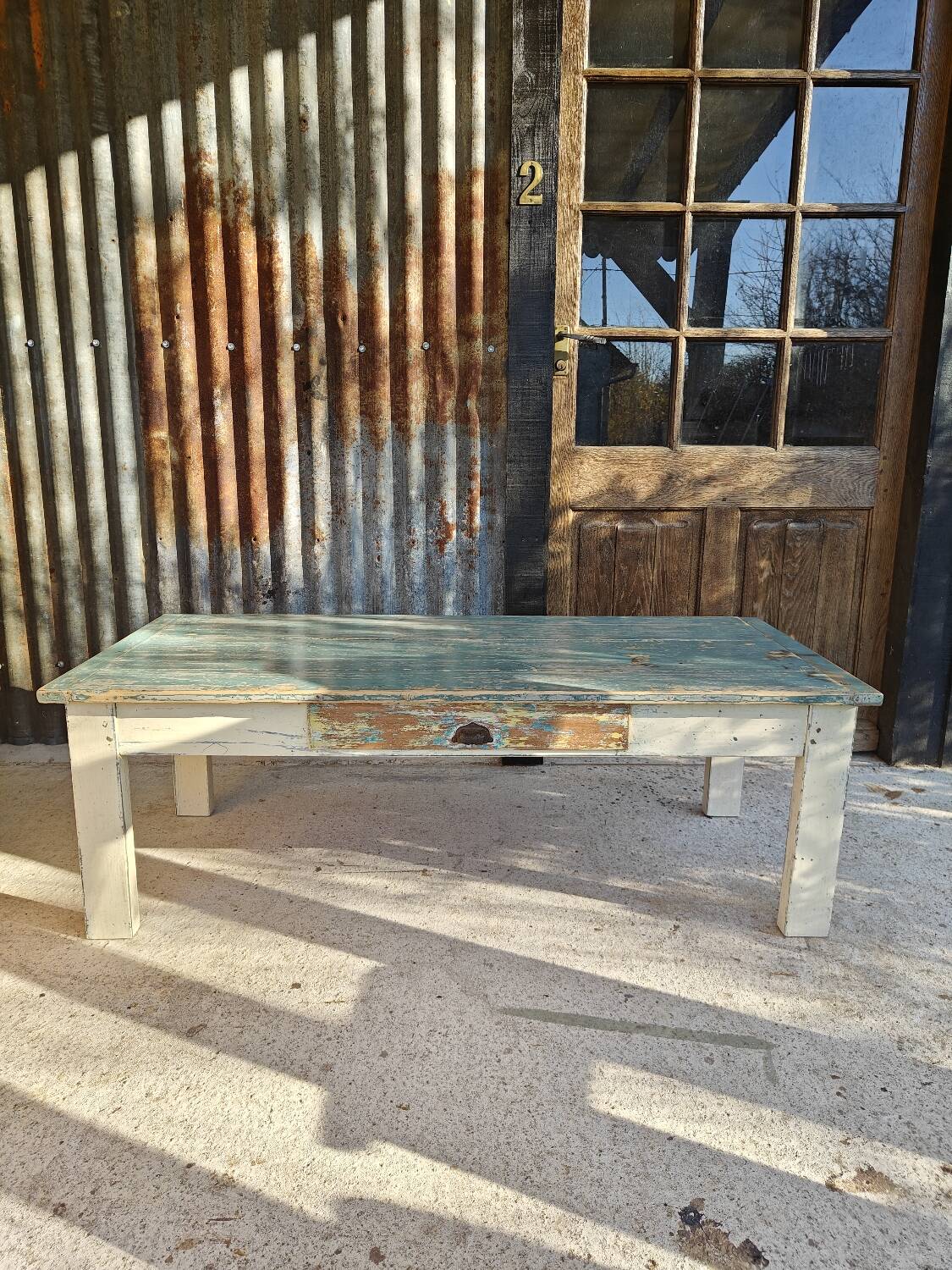 Patinated country coffee table