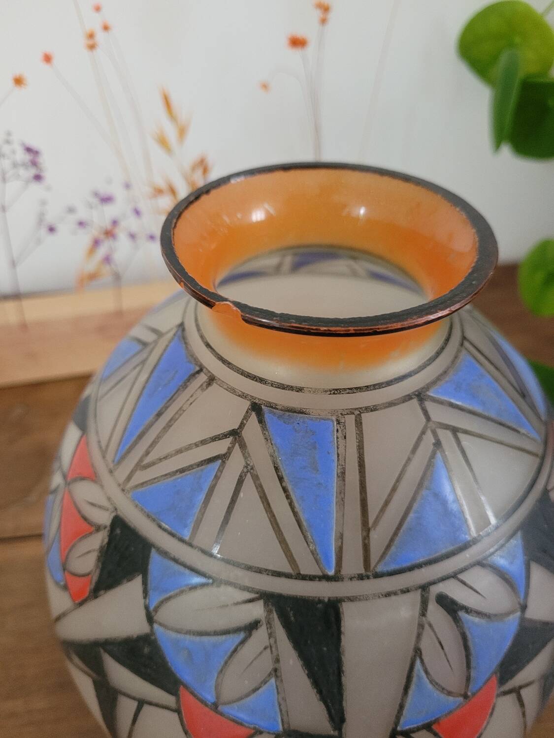 Vase Joma début XXe motif art déco