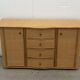 Vintage rattan sideboard with curved drawers, 1970s