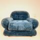 Pair of armchair - vintage - 1960s / 70s - petrol blue color.
