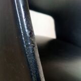 Leatherette black barrel chair