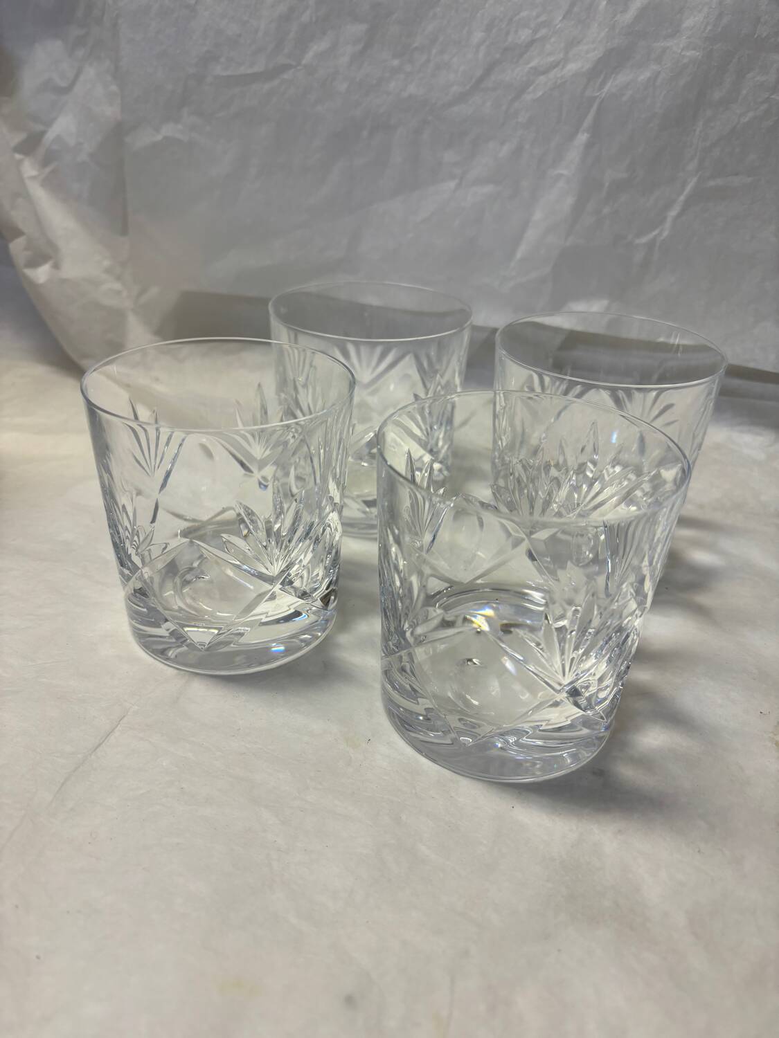 Set of 4 engraved whiskey glasses