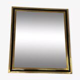 Vintage steel and brass mirror
