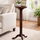 Carved wooden torchère, twisted column – Louis XIII style – XI