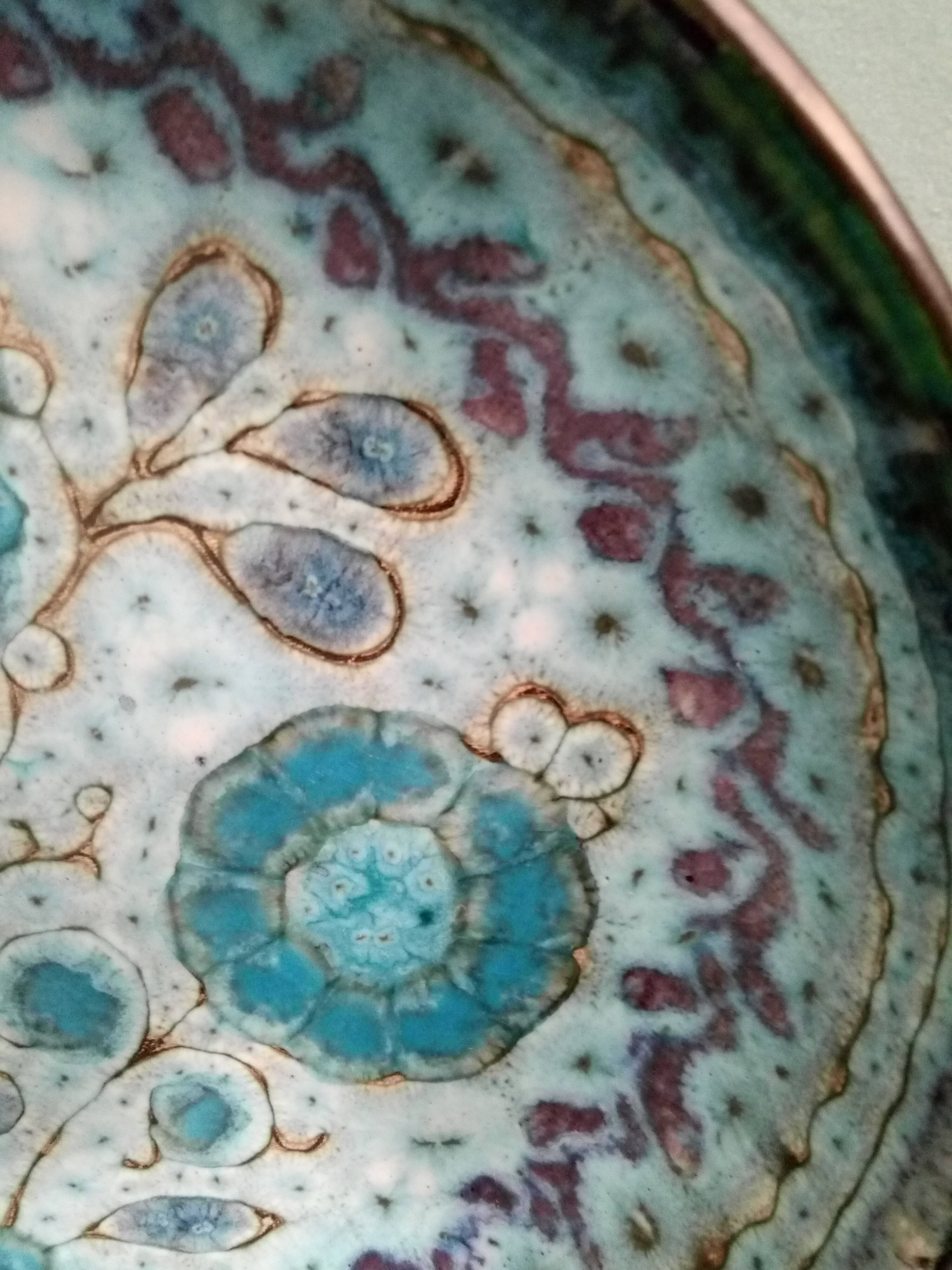 Dish from the 70s enamelled ceramic