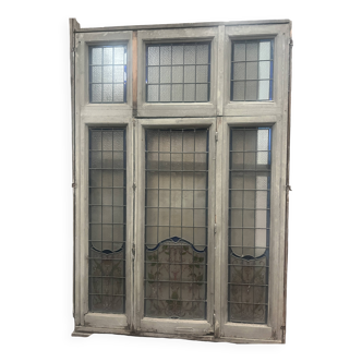 Art Deco stained glass transom window, circa 1900, 20th century