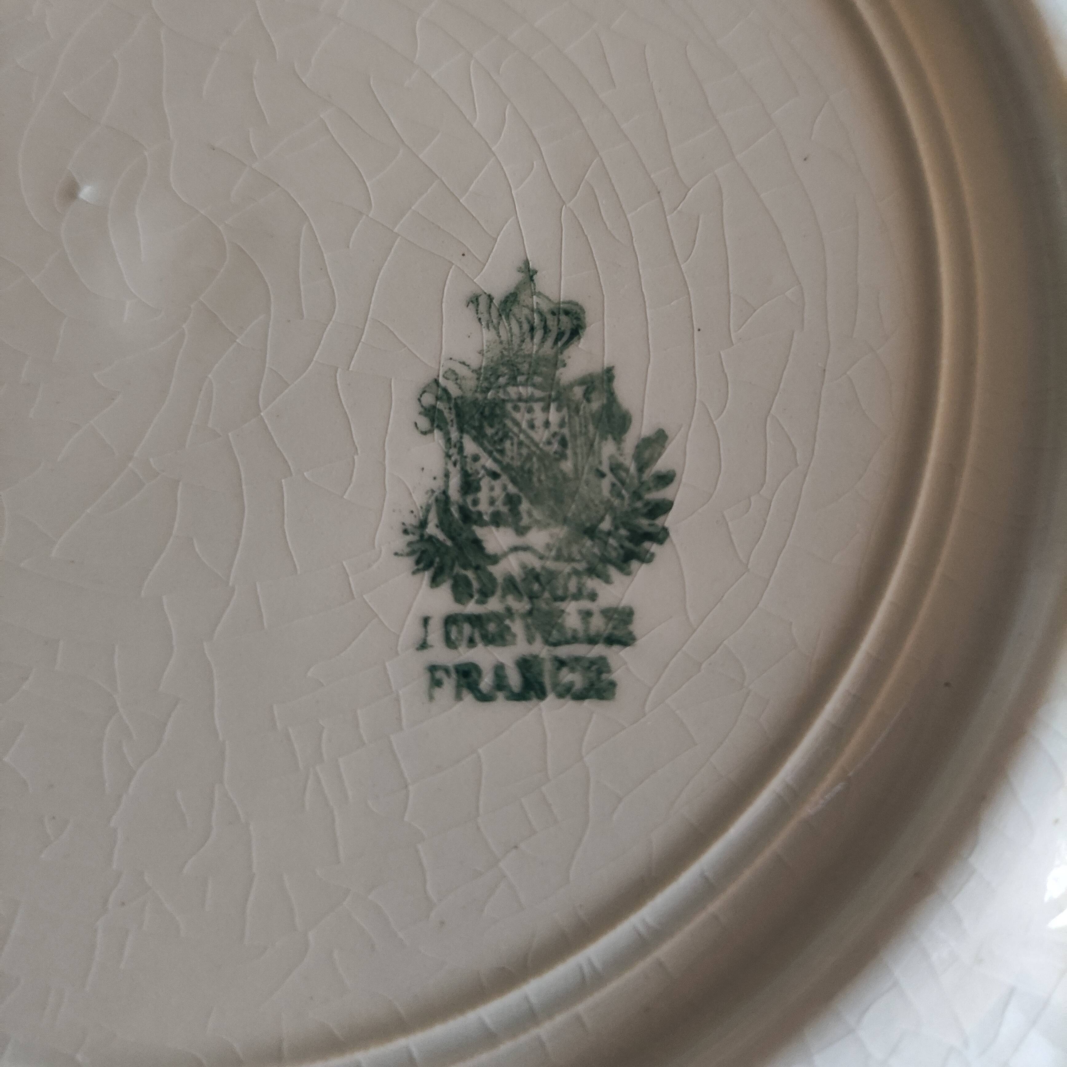 12 pink flat plates by KG Lunéville