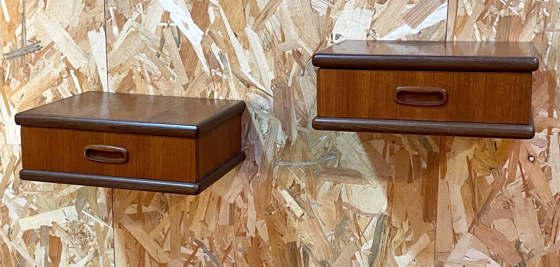 Scandinavian vintage teak bedside tables from the 1960s.