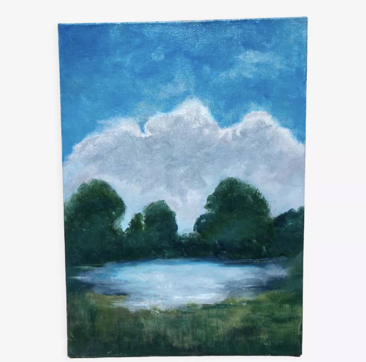 Old landscape painting / oil on canvas