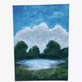 Old landscape painting / oil on canvas