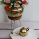Golden brass cache-pot