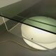Vintage Italian square illuminated coffee table in glass and plexiglass
