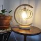 Lampe à poser en rotin formant une lune style Louis Sognot