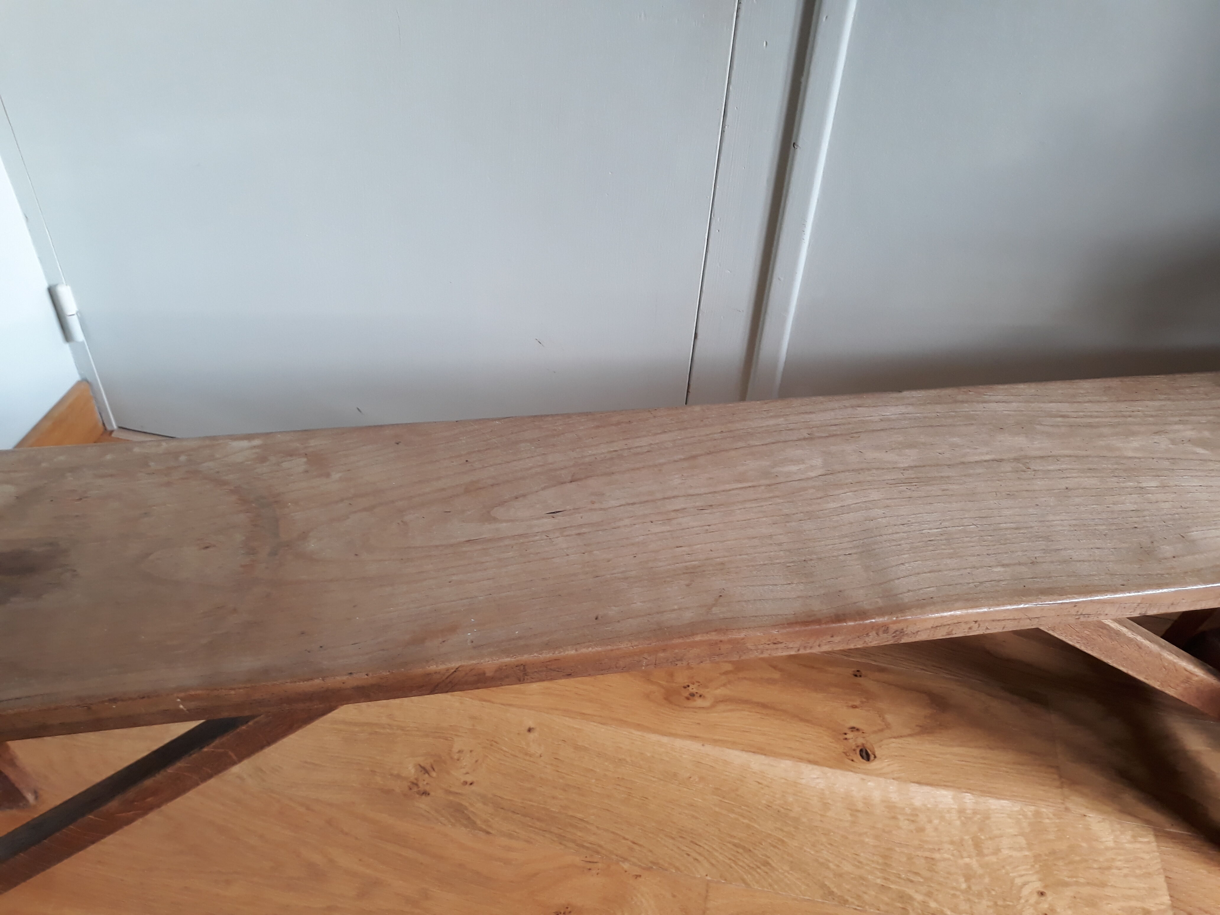 Solid wood farm bench