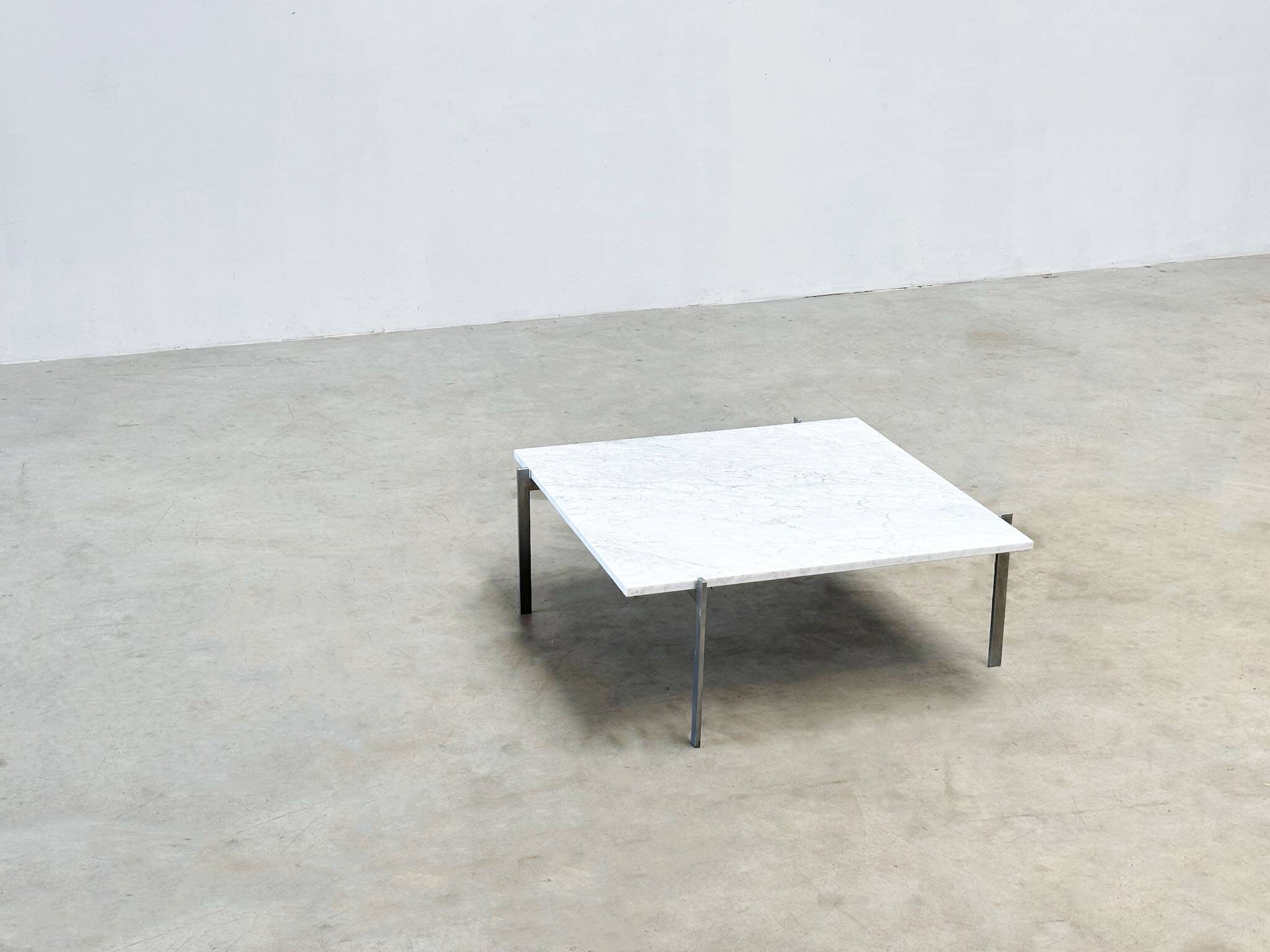 Early PK61 coffee table by Poul Kjaerholm EKC Denmark 1956 with Carrara marble top