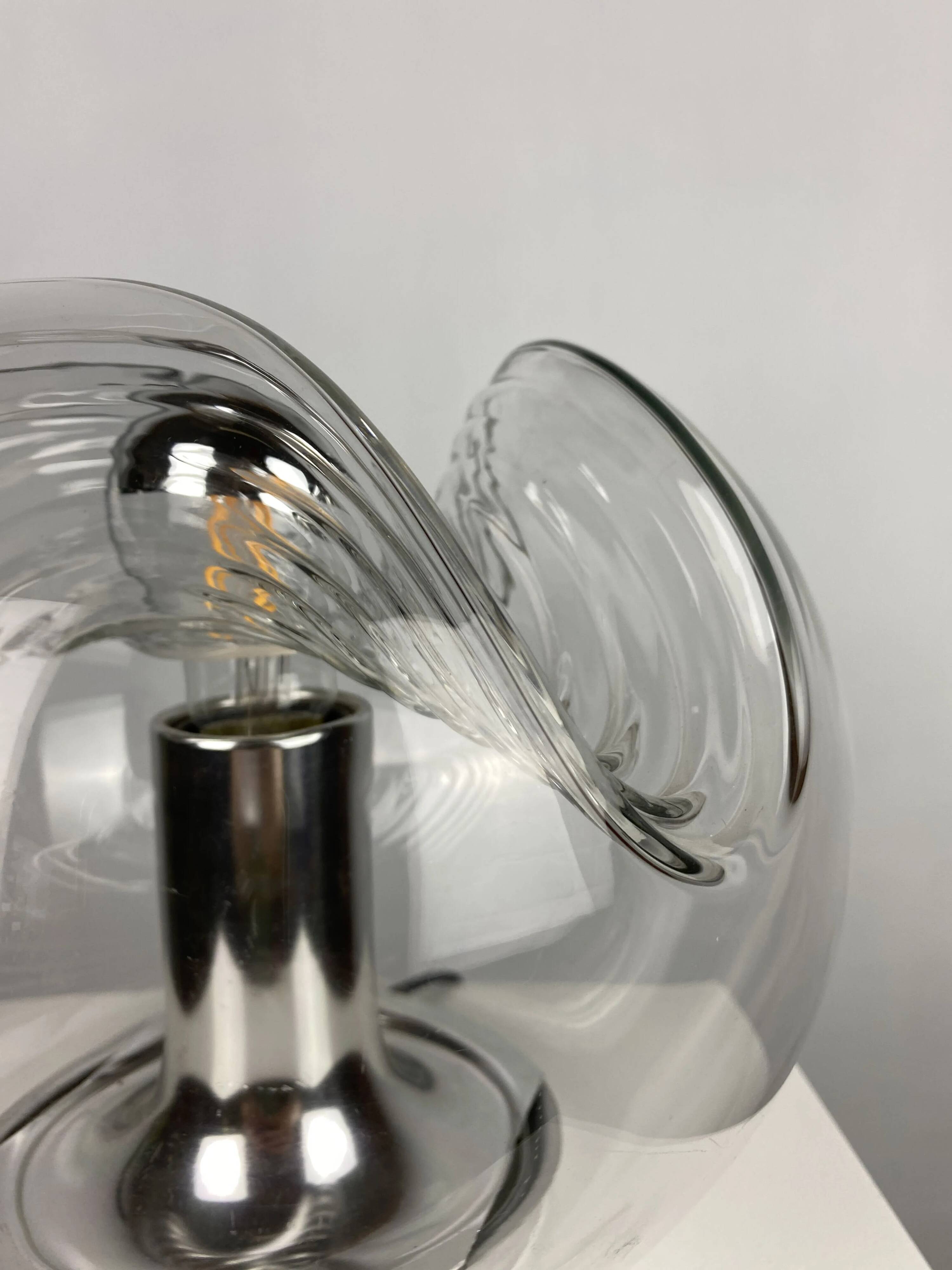 TA21 Futura wavy glass table lamp by Peill and Putzler 1960