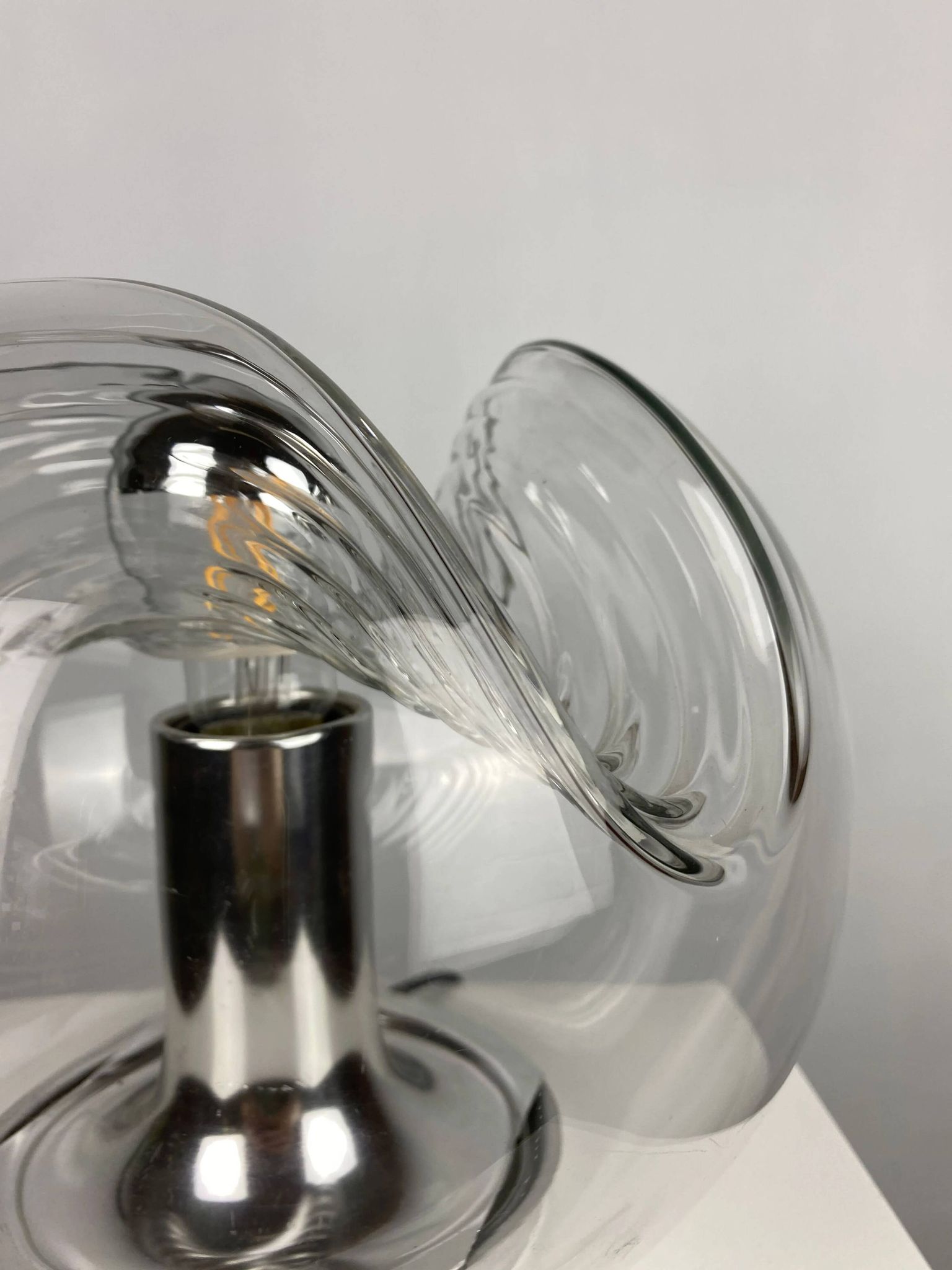 TA21 Futura wavy glass table lamp by Peill and Putzler 1960