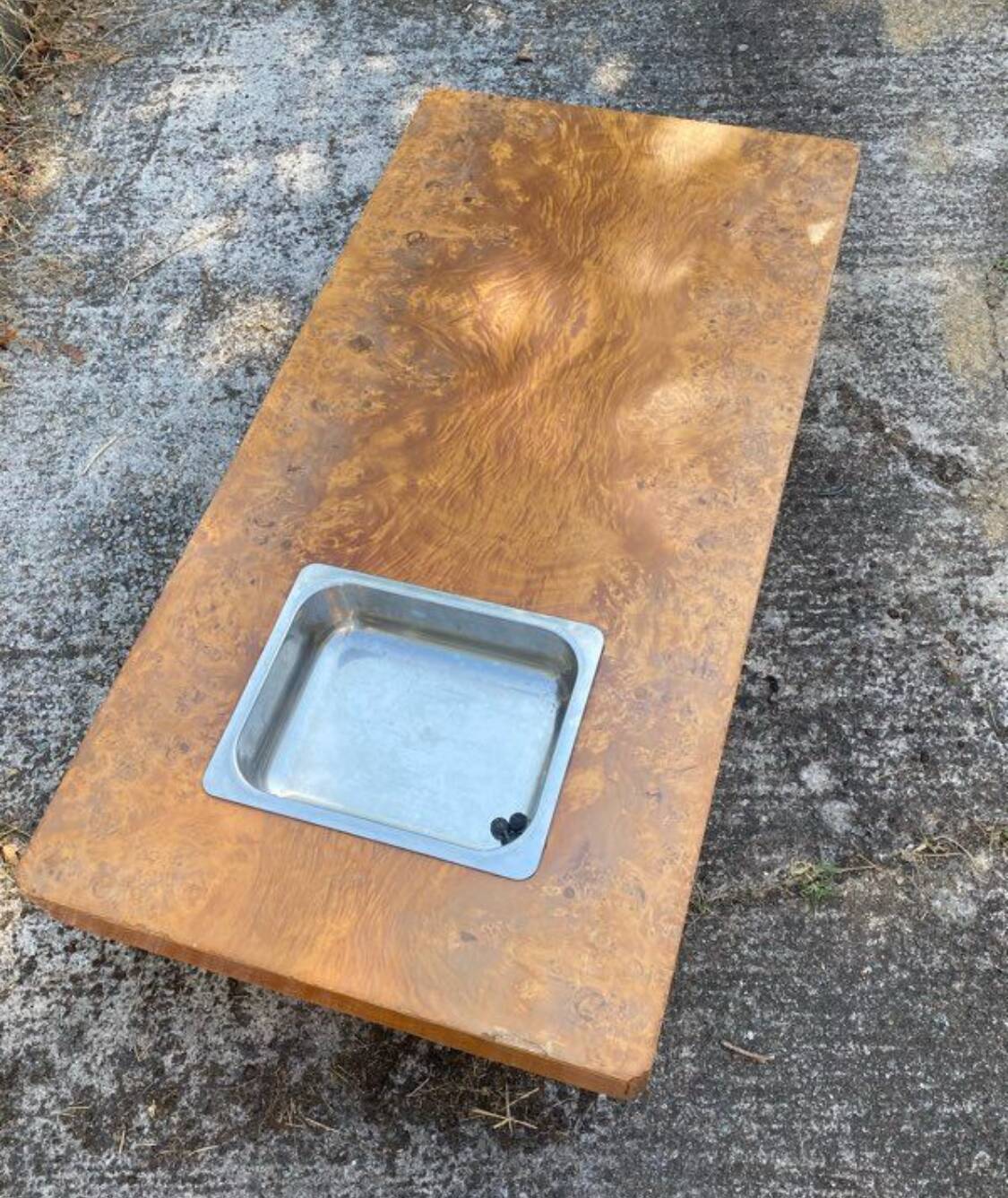 Table basse loupe d'orme de willy rizzo 1970