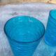 Series of 6 blue glasses