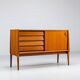 Bosteels Meubelen unique petit buffet en noyer Belgique 1960