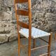 Set de 4 chaises dossier échelonné et assise tissée en coton blanc