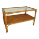 Glass and rattan coffee table